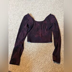 lululemon athletica Long Sleeve Cropped Top in Plum Tie-Dye